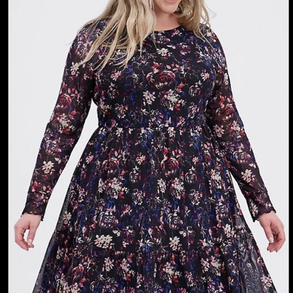 Torrid long sleeve floral dress